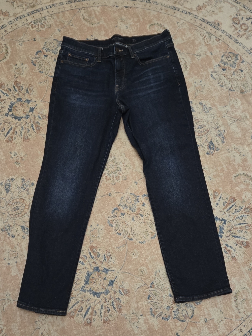 Lucky Brand Women Straight Leg Jeans Dark Blue Ankle Classic 5 Pocket 14 32 EUC